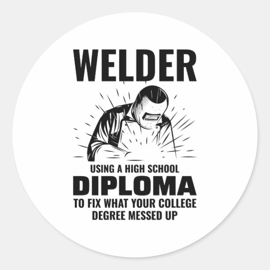 Waslassen Metaal Ironworker Funny Ronde Sticker (Voorkant)
