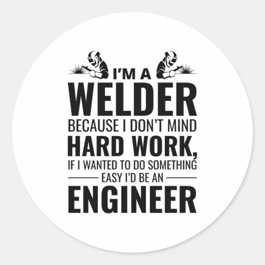 Waslassen Metaal Ironworker Funny Ronde Sticker (Voorkant)