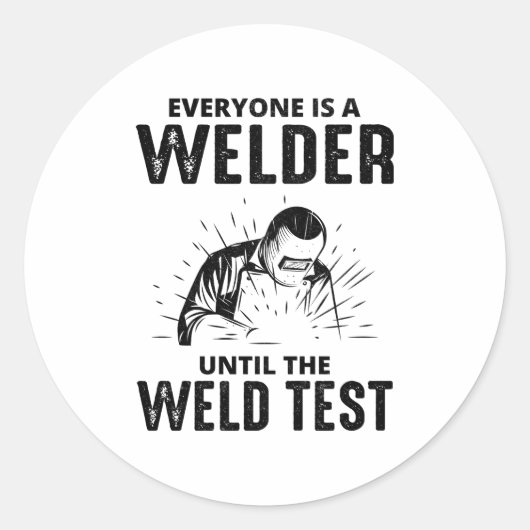 Waslassen Metaal Ironworker Funny Ronde Sticker (Voorkant)