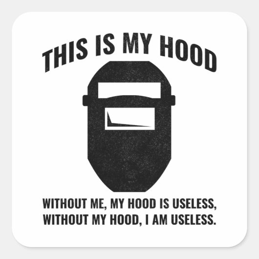 Waslassen Metaal Ironworker Funny Vierkante Sticker (Voorkant)