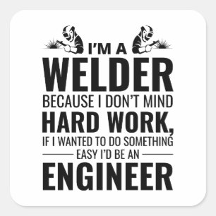 Waslassen Metaal Ironworker Funny Vierkante Sticker