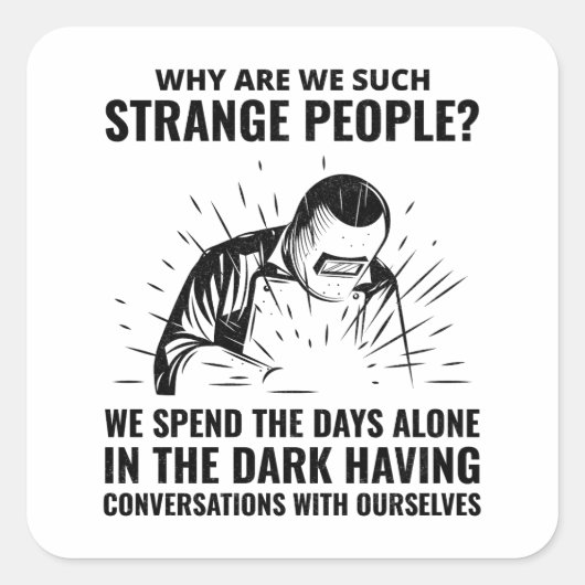 Waslassen Metaal Ironworker Funny Vierkante Sticker (Voorkant)