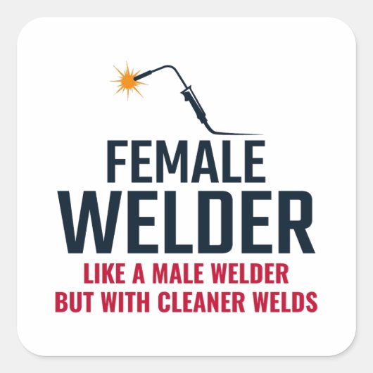 Waslassen Metaal Ironworker Funny Vierkante Sticker (Voorkant)