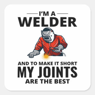 Waslassen Metaal Ironworker Funny Vierkante Sticker