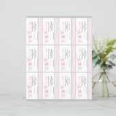 Waslijn Baby Shower Luier Raffel Ticket Vel (Staand voorkant)