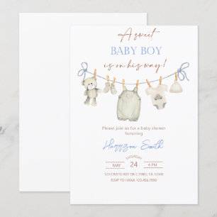 waslijn baby shower uitnodiging