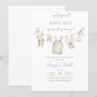 waslijn baby shower uitnodiging