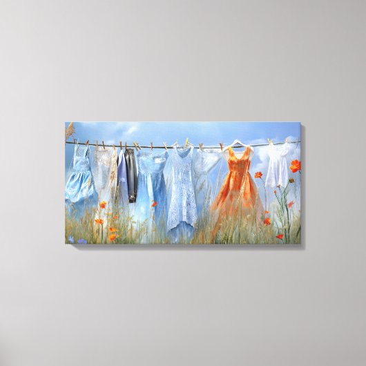 waslijn in bloei canvas afdruk (Voorkant)