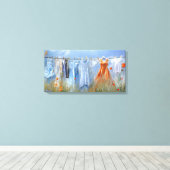 waslijn in bloei canvas afdruk (Insitu (Houten vloer))