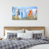 waslijn in bloei canvas afdruk (Insitu (Slaapkamer))