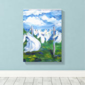 waslijn schilderen canvas afdruk (Insitu (Houten vloer))