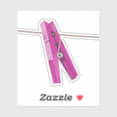 Waslijn van wasknijper sticker (Vel)