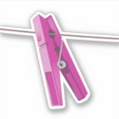 Waslijn van wasknijper sticker (Voorkant)