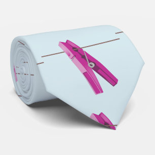 Waslijn van wasknijper stropdas