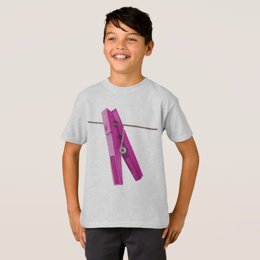 Waslijn van wasknijper t-shirt (Voorkant volledig)