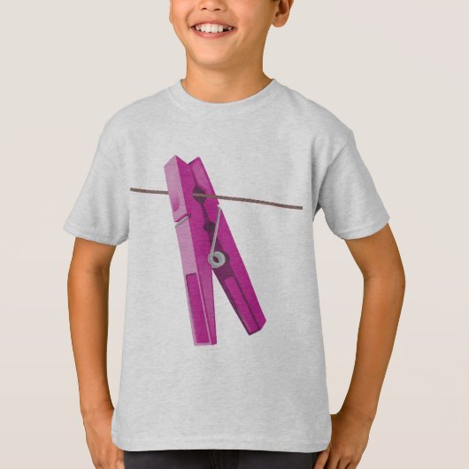 Waslijn van wasknijper t-shirt (Voorkant)