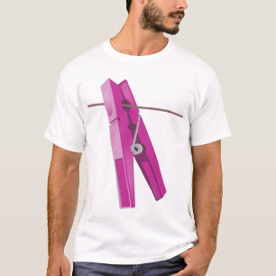 Waslijn van wasknijper t-shirt