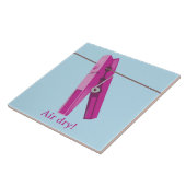 Waslijn van wasknijper tegeltje (Zijkant)