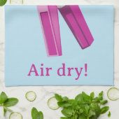 Waslijn van wasknijper theedoek (Gevouwen)