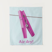 Waslijn van wasknijper wandkleed (Voorkant)