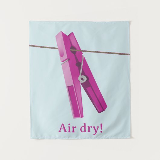 Waslijn van wasknijper wandkleed (Voorkant)