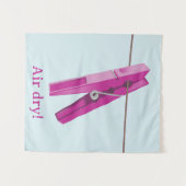 Waslijn van wasknijper wandkleed (Voorkant (horizontaal))