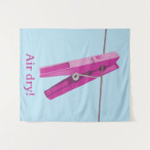 Waslijn van wasknijper wandkleed (Voorkant (horizontaal))