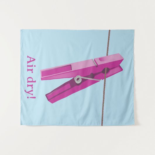 Waslijn van wasknijper wandkleed (Voorkant (horizontaal))