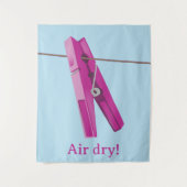 Waslijn van wasknijper wandkleed (Voorkant)