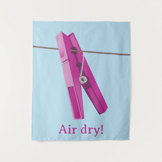 Waslijn van wasknijper wandkleed (Voorkant)