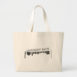Waslijn wasdag grote tote bag