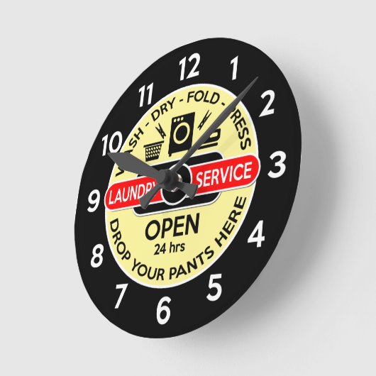 Waslokklok / Utility Room Clock Ronde Klok (Hoek)