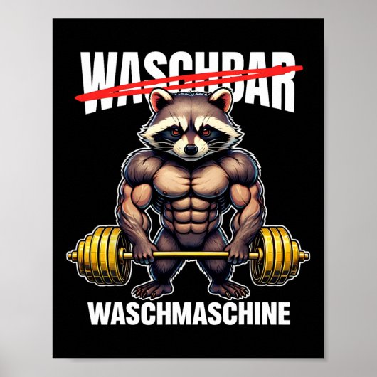 Wasmachine Bodybuilding Fitness Gym Poster (Voorkant)
