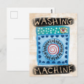 Wasmachine Briefkaart (Voorkant / Achterkant)