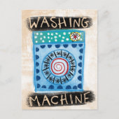 Wasmachine Briefkaart (Voorkant)