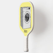 Wasmachine cartoon illustratie pickleball paddle (Links)