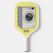 Wasmachine cartoon illustratie pickleball paddle (Achterkant)