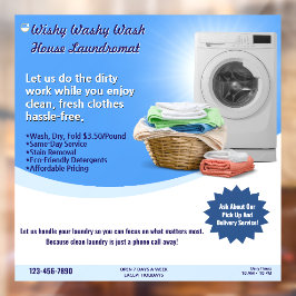 Wasmachine- en Vouwservice van de wasserette aanpa Raamsticker