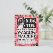 Wasmachine - Funny Vintage Ad Briefkaart (Staand voorkant)