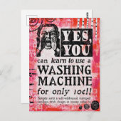 Wasmachine - Funny Vintage Ad Briefkaart (Voorkant / Achterkant)