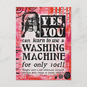 Wasmachine - Funny Vintage Ad Briefkaart