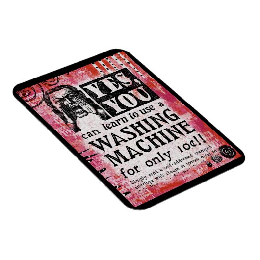 Wasmachine - Funny Vintage Ad Magneet (Rechterzijde)