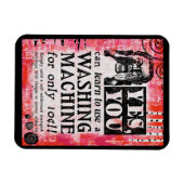 Wasmachine - Funny Vintage Ad Magneet (Horizontaal)