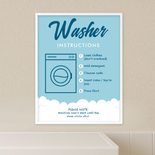 Wasmachine Instructies Modern Wasmachine Bord Post Poster