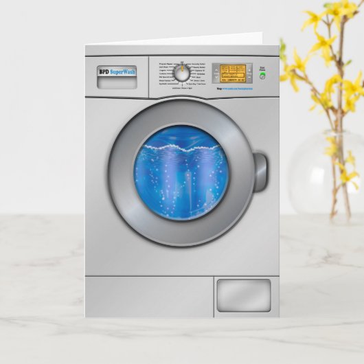 Wasmachine Kaart (Gele Bloem)