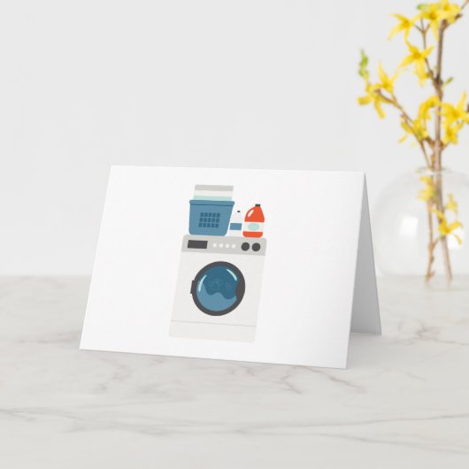 Wasmachine Kaart (Gele Bloem)