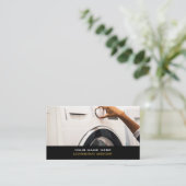 Wasmachine, Laundromat, reinigingsservice Visitekaartje (Staand voorkant)