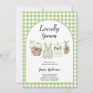 Wasmachine lokaal gekweekte groene baby shower fee kaart