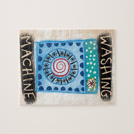 Wasmachine puzzel legpuzzel (Horizontaal)