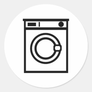 Wasmachine Ronde Sticker